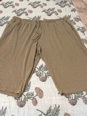 Woman Within Relaxed Pull-On Capris in Brown/Tan